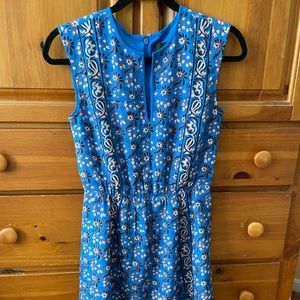JCREW blue silk dress; size 0